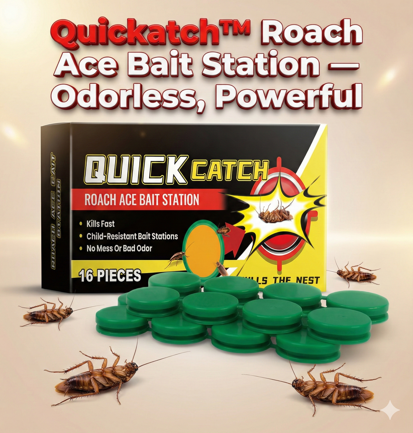 Quickatch™ Roach Ace Bait Station - BUY 1 GET 1 FREE